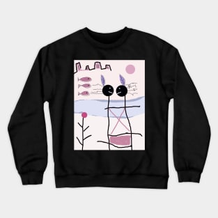 Kids Affectionate Talk Stick Figure Crewneck Sweatshirt